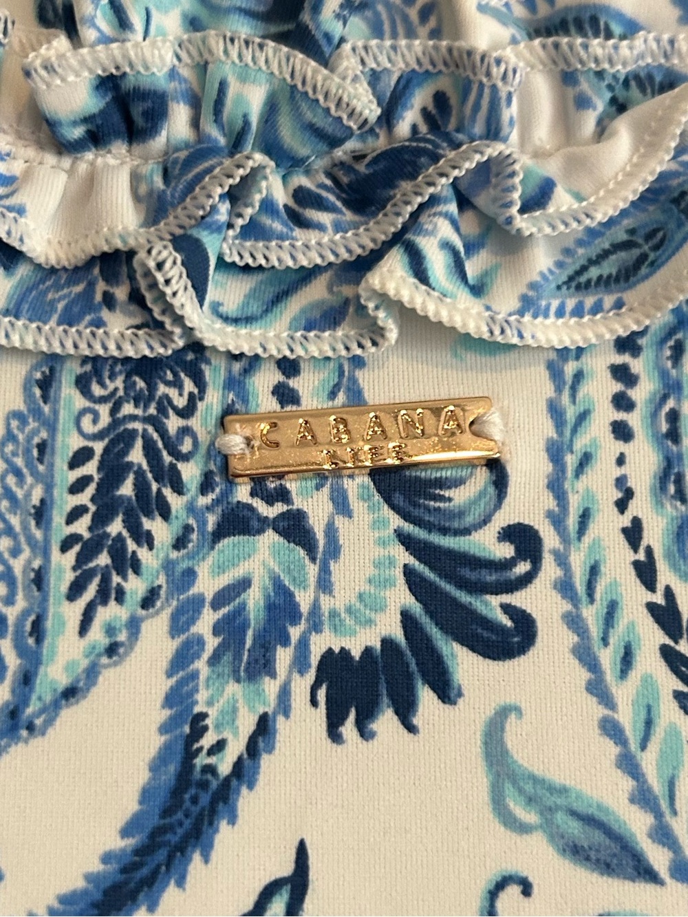 Cabana Life Blue and White Paisley Tiered Mini Dress - Picture 7 of 9